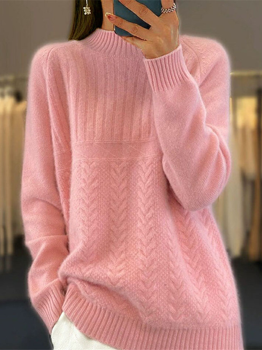 Zahria Sweater | Pull côtelé à col montant