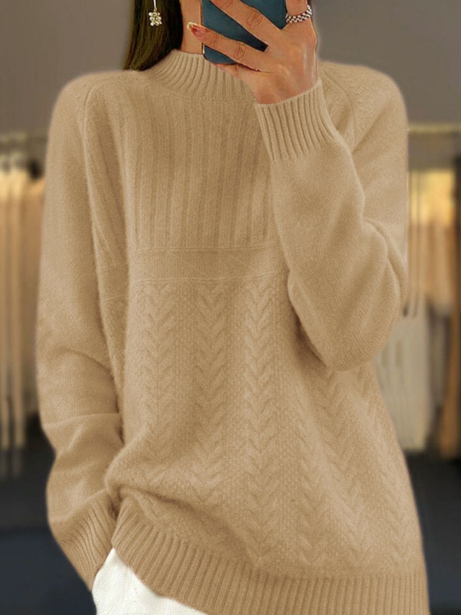 Zahria Sweater | Pull côtelé à col montant