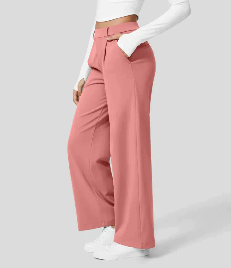 Séraphine - Pantalon stretch taille haute avec jambe droite