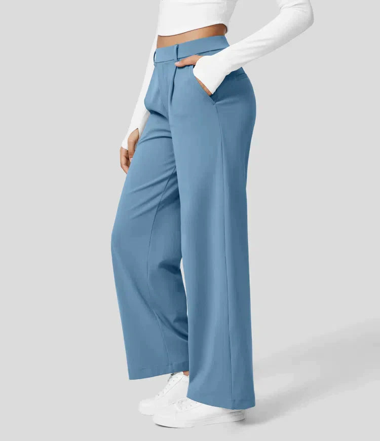 Grace - Pantalon Stretch à Taille Haute et Coupe Droite pour Femmes