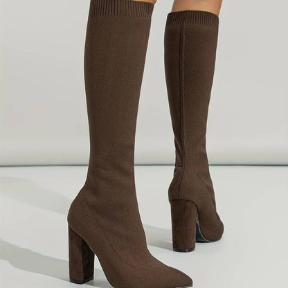 Bottes élégantes à hauteur du genou - Marron - Look élégant et intemporel - Pour les occasions formelles et décontractées