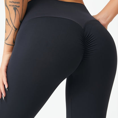 Noa | Pantalon de yoga noir à taille haute pour les fesses