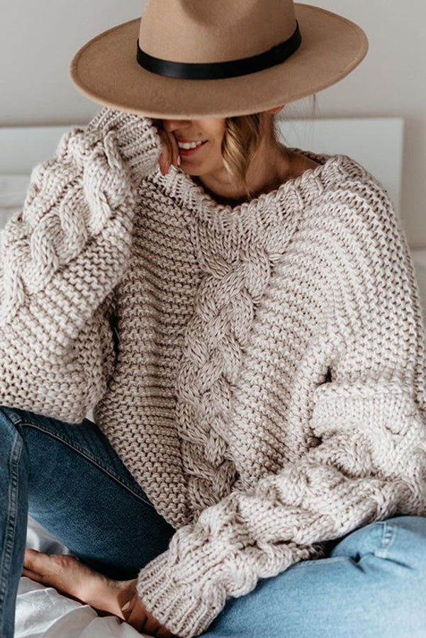 Voleta Sweater | Pull décontracté en maille torsadée