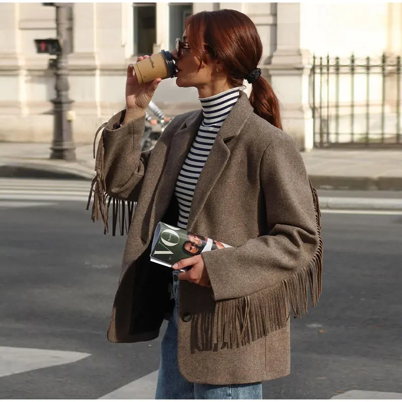 Blazer à col revers pour femme