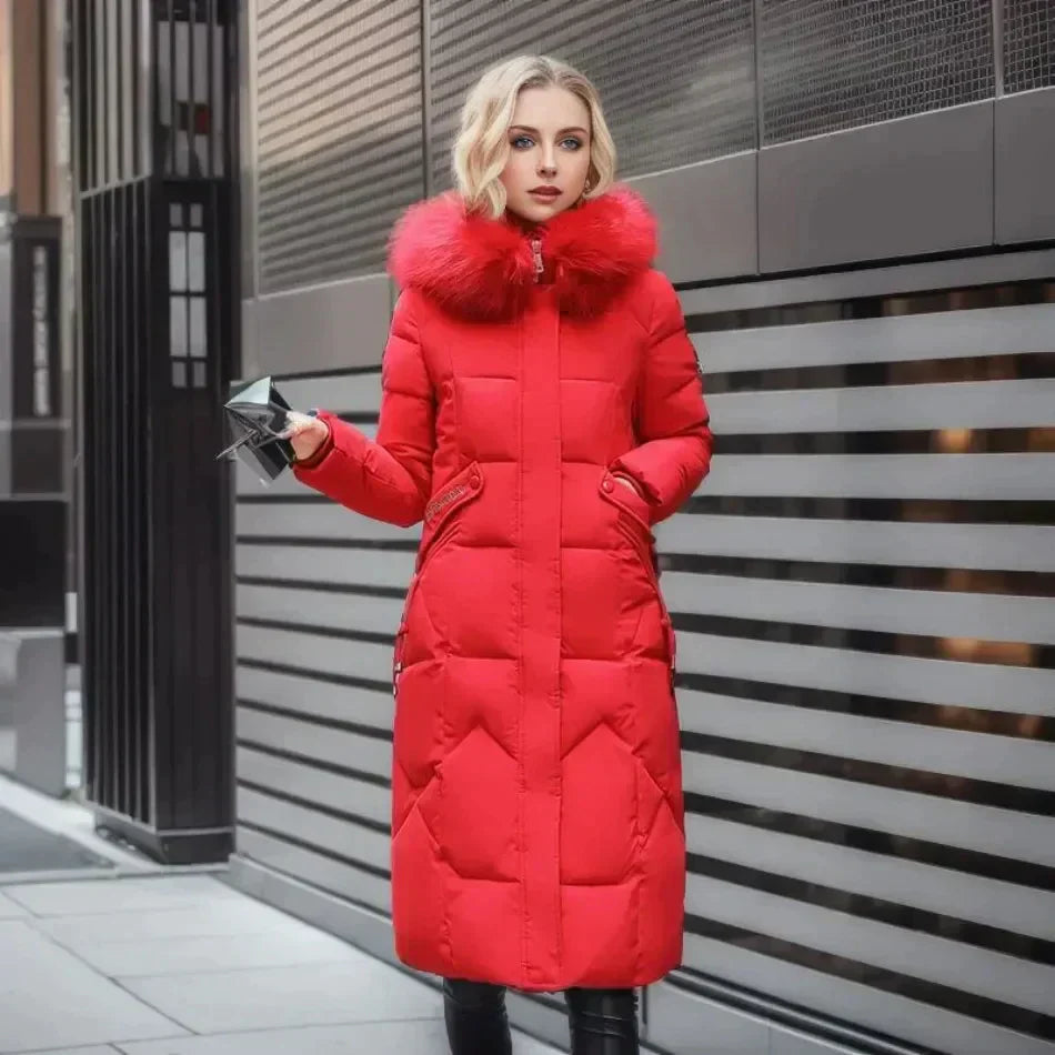 Trench-coat en fourrure à la mode - Blanc - Chic et chaud