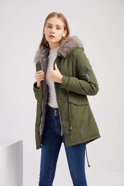 Parka à capuche pour femme