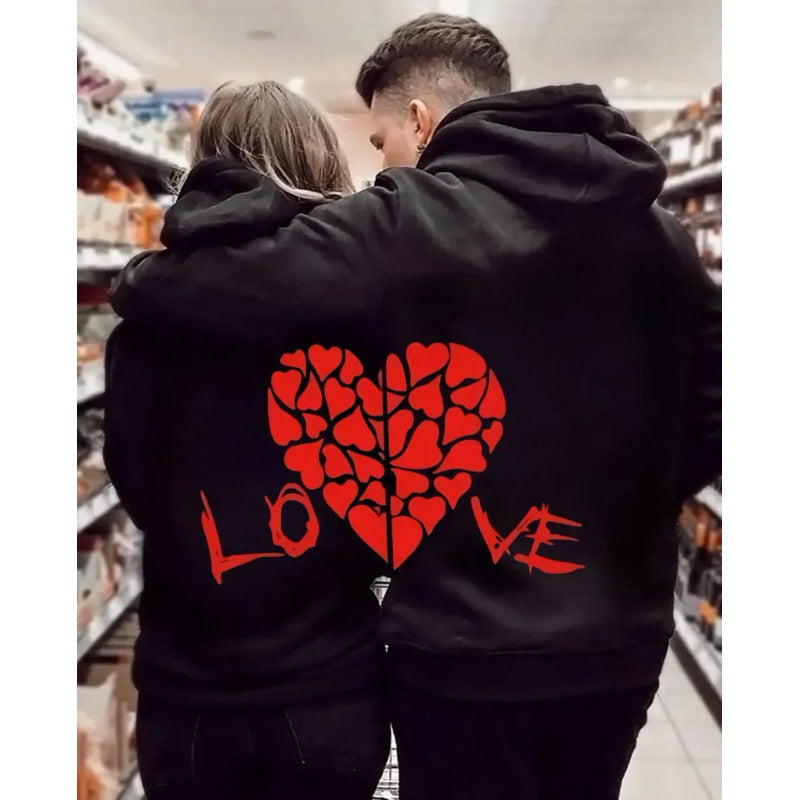 Heidi Mode | Ensemble de hoodie pour couple avec motif de cœur