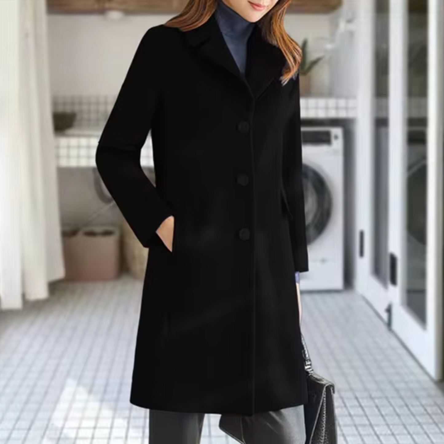 Manteau en laine avec poche avant