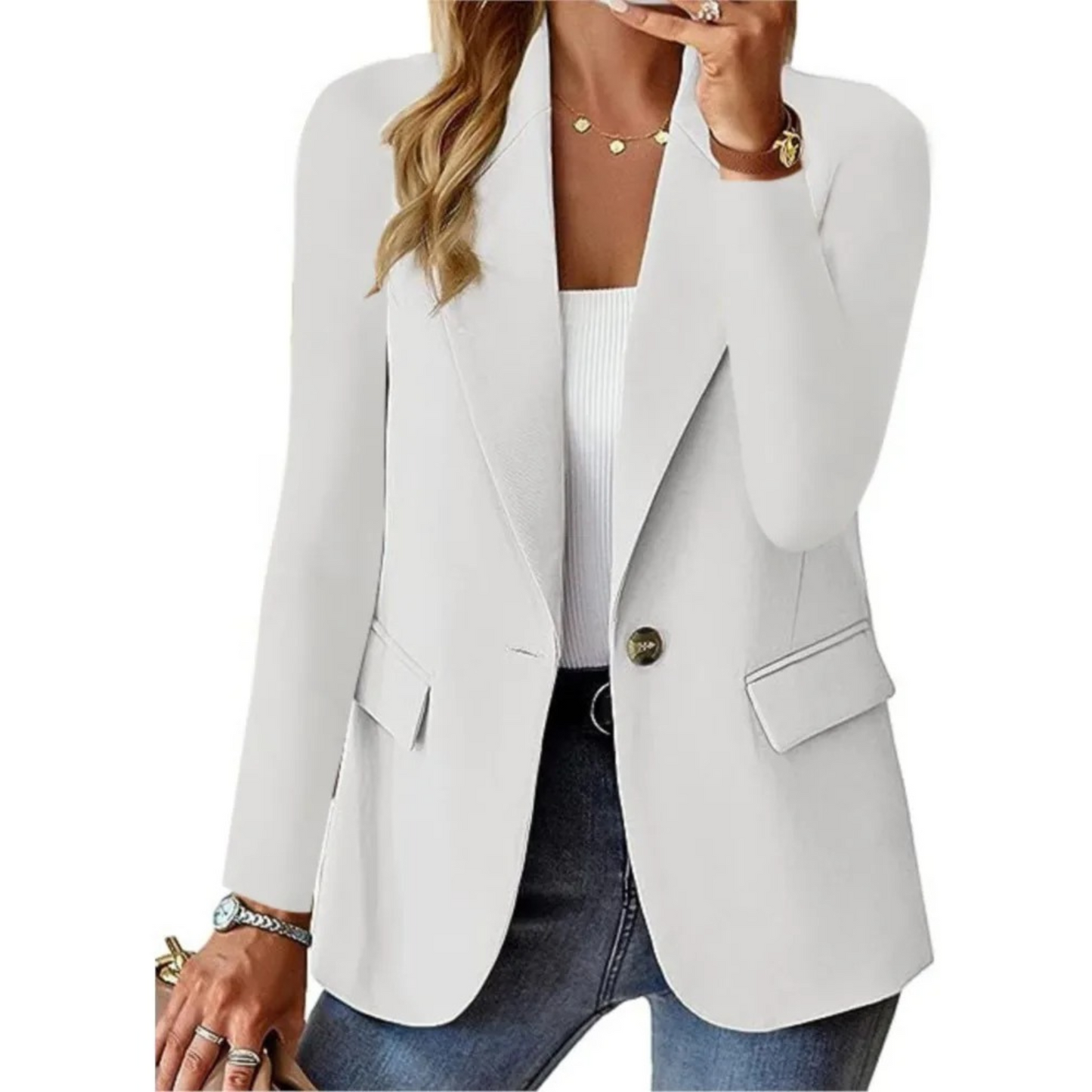 Blazer décontracté à manches longues pour femme