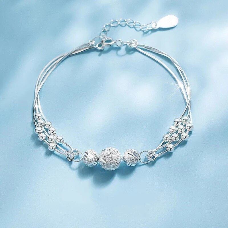 Bracelet de perles en argent | Avec plusieurs perles