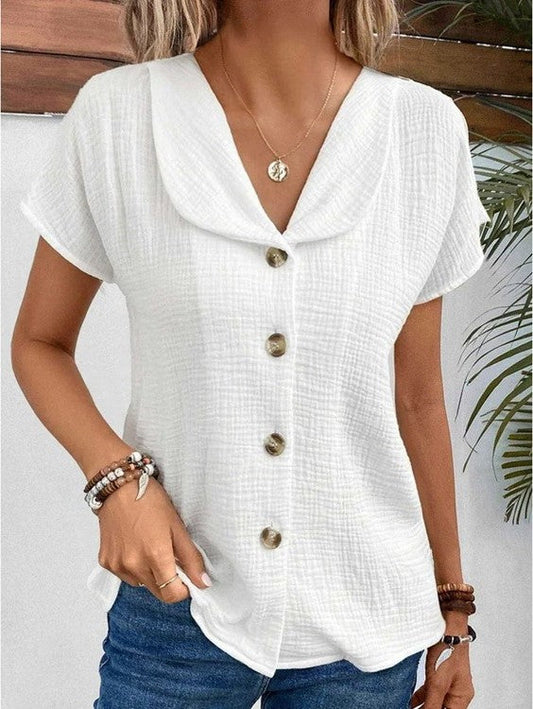 Vero Blouse | Top chic avec col élégant et accents de boutons