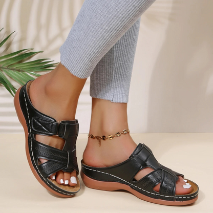 Sofie | Sandales pour dames en cuir avec bout ouvert