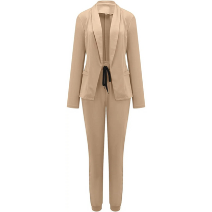 Lena | Ensemble blazer et pantalon slim uni