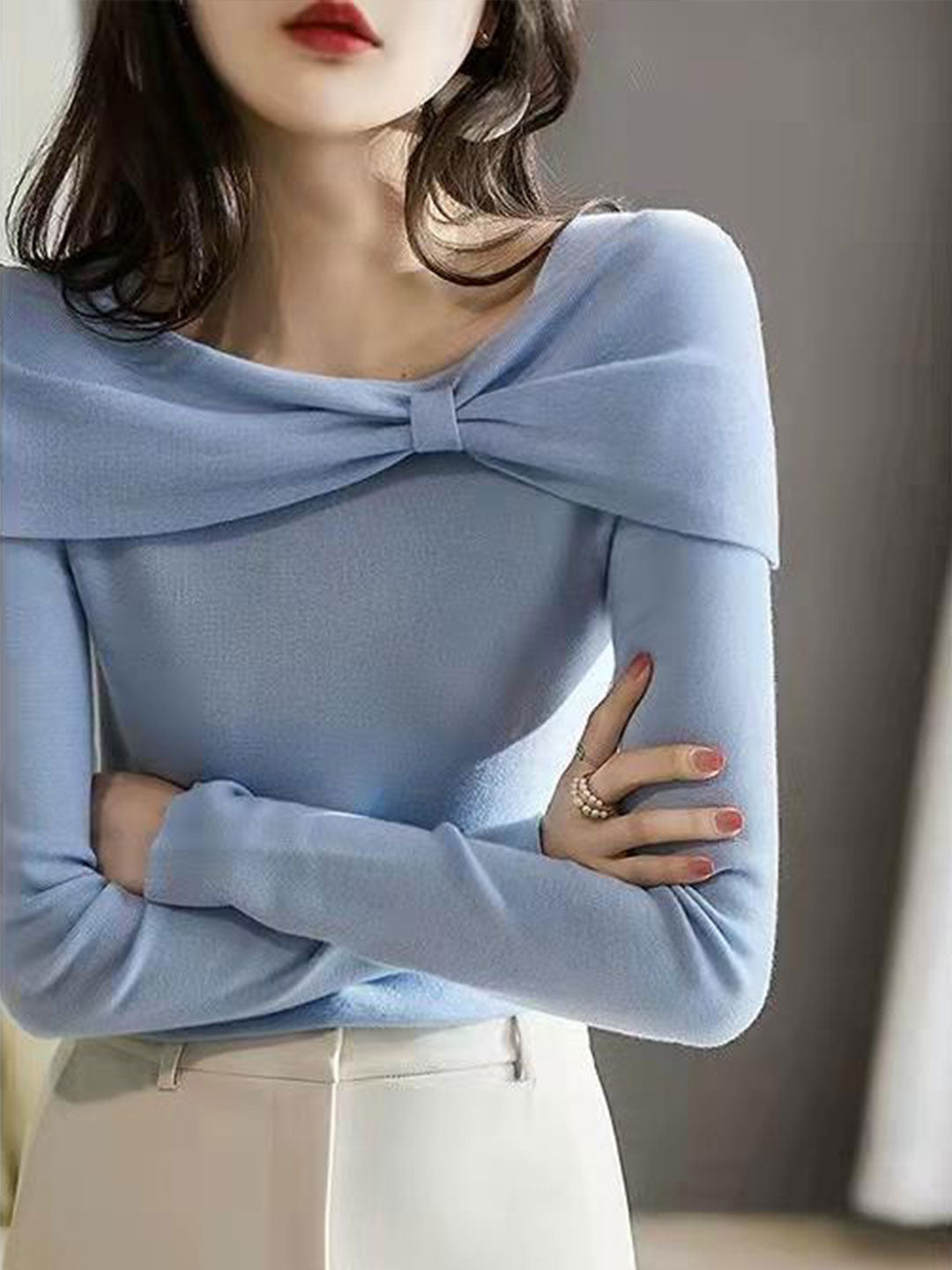 Vianka Sweater | Pull tricoté avec nœud pour dames