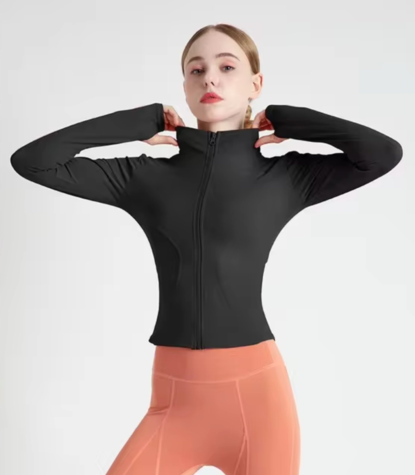 - Top de yoga slim-fit à manches longues