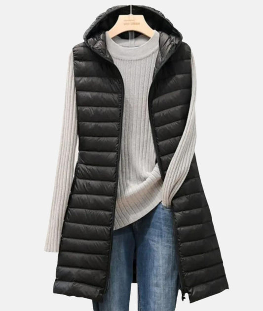 Gilet long rembourré pour femmes