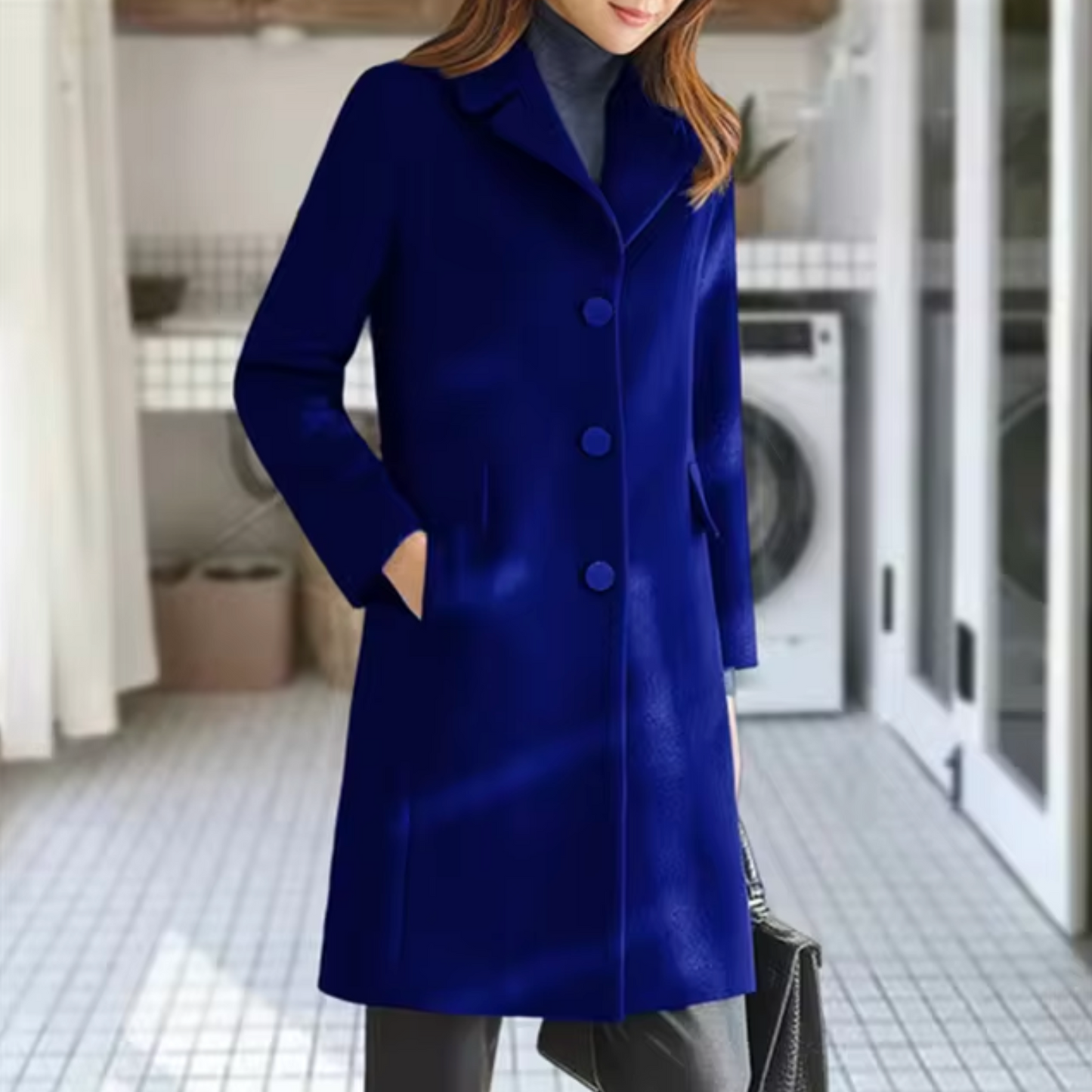 Manteau en laine avec poche avant