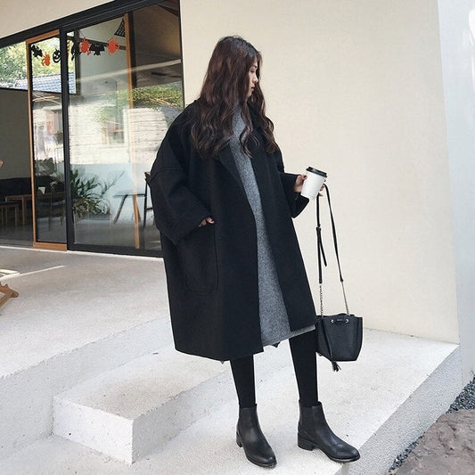 Rhachel Jacket | Vintage Long Trench Coat en laine