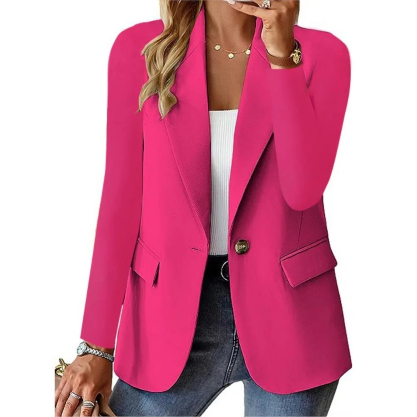 Blazer décontracté à manches longues pour femme