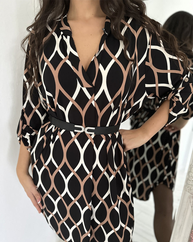 Robe rétro avec imprimé diamant