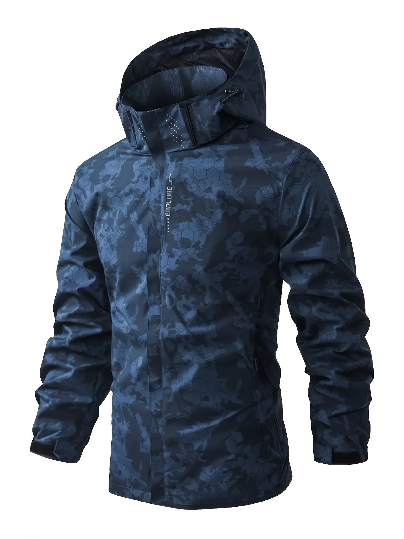 Veste d'extérieur coupe-vent à capuche à motif camouflage pour le printemps pour hommes | Parfait pour les activités de plein air au printemps