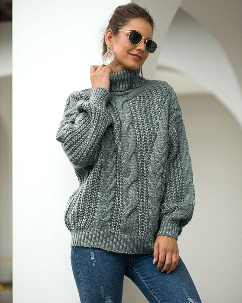 Kilara | Pull à col roulé tricoté femme