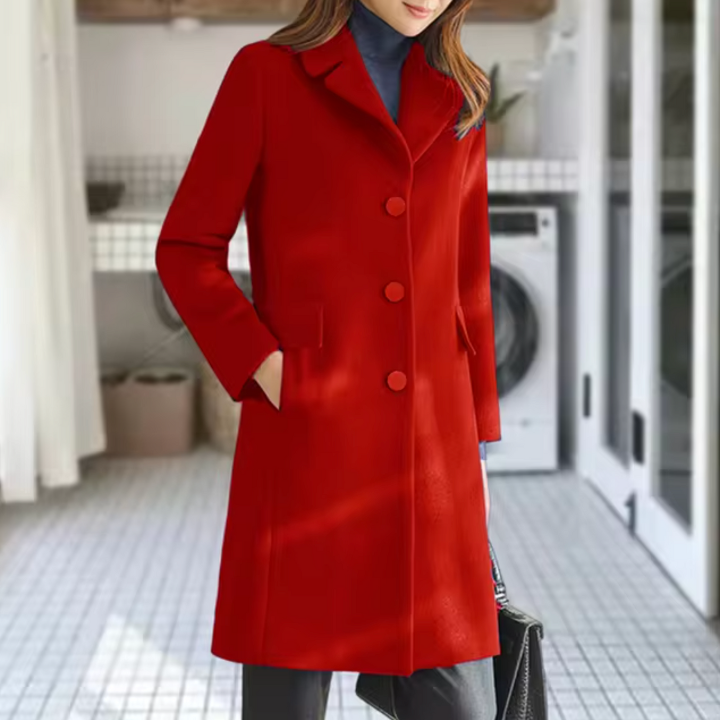 Manteau en laine avec poche avant