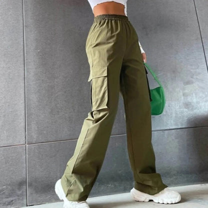 Alecia - Pantalon Cargo Taille Haute Stylé pour Femmes d'Automne