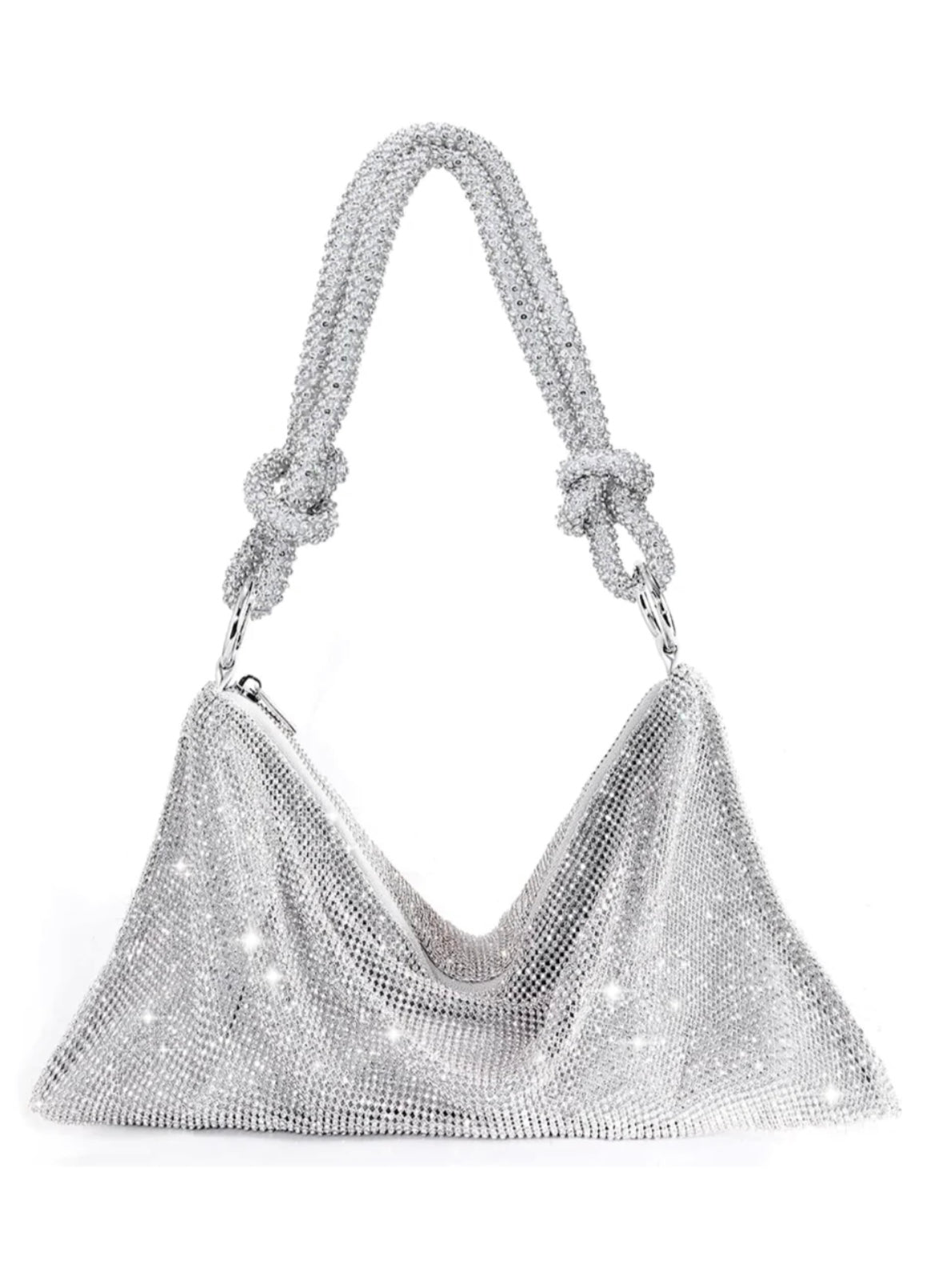 Isabelle - Sac argenté en strass