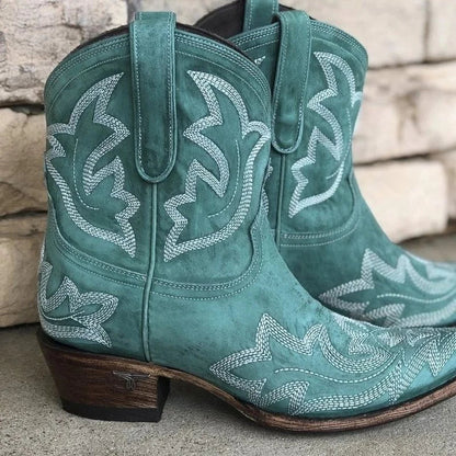 Lina - Bottes de cowboy en cuir brodé