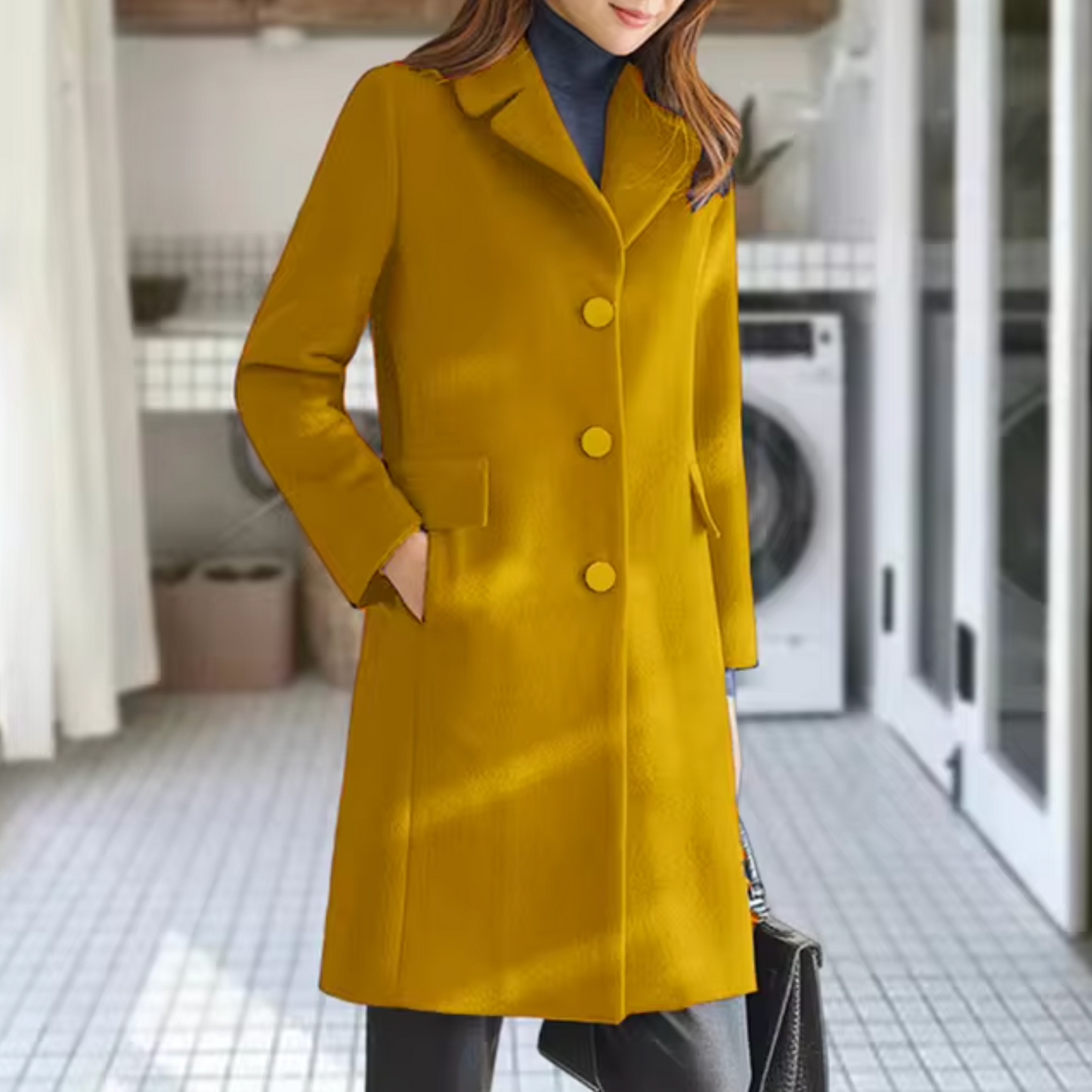 Manteau en laine avec poche avant