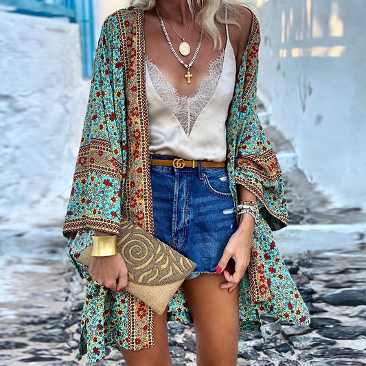 Zanzi Boho Cardigan | Un kimono joyeux, élégant et mi-long !