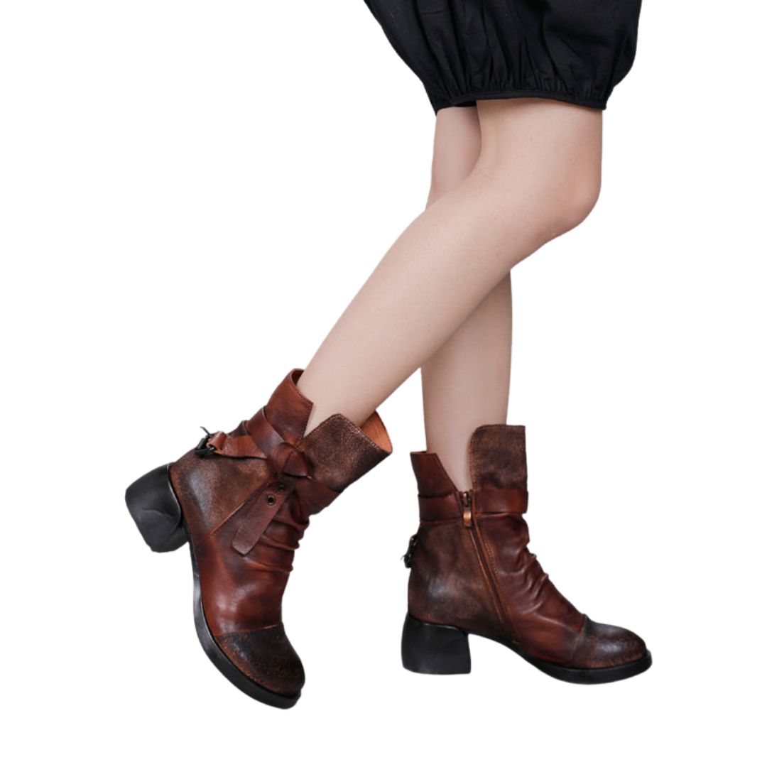 Bonita - Chaussures vintage en cuir pour femme