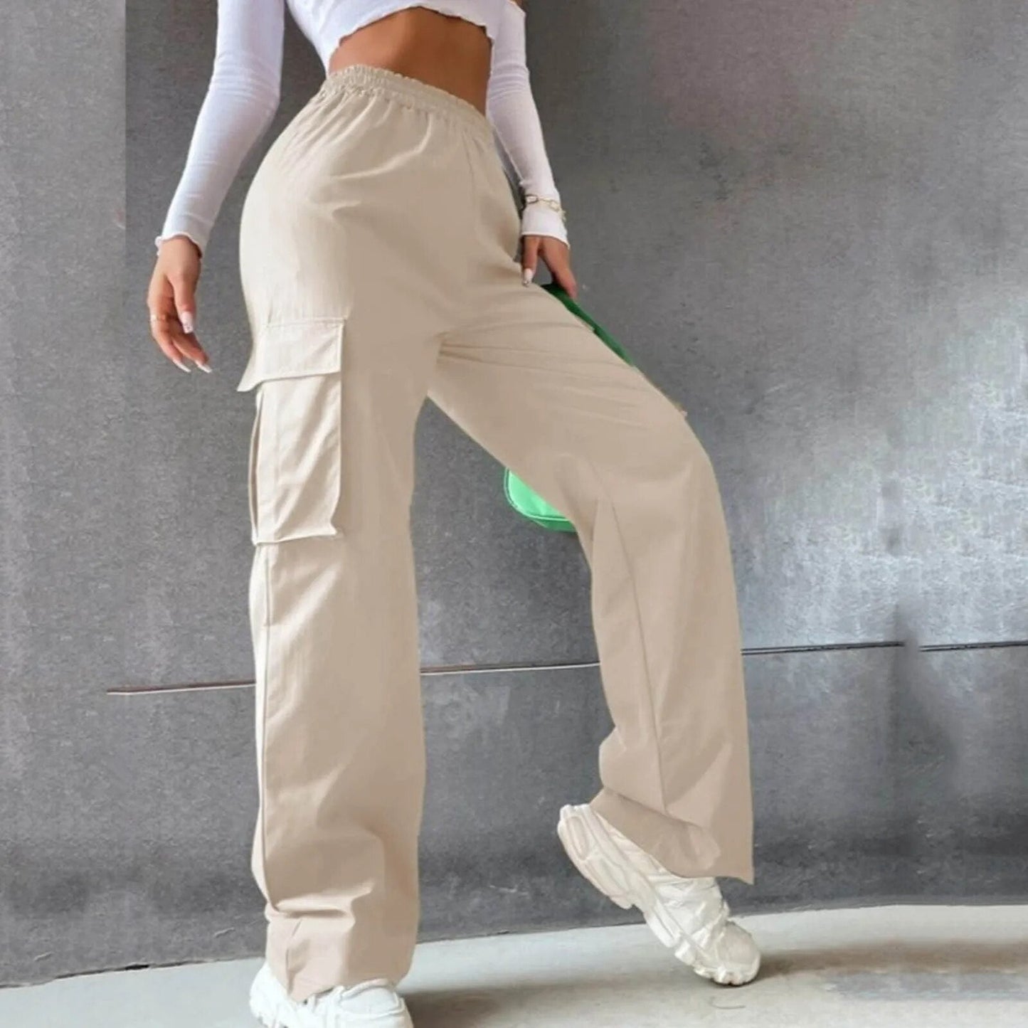 Alecia - Pantalon Cargo Taille Haute Stylé pour Femmes d'Automne