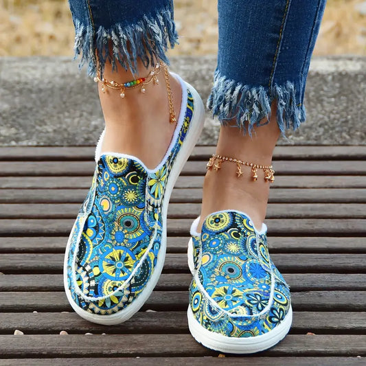 Chaussures en toile pour femmes avec imprimé floral