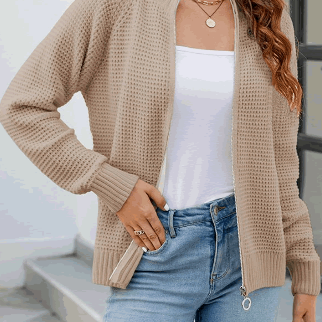 Pull pour dames avec fermeture à glissière