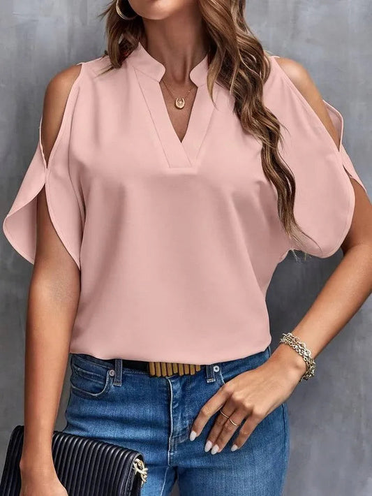 Blouse - Unie avec des encoches - Matières de haute qualité - Parfaite pour toutes les occasions