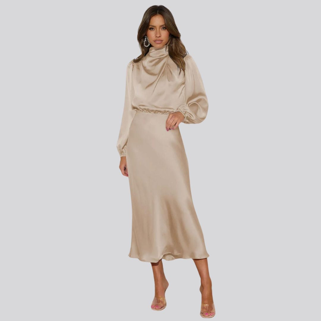 Nika | robe midi en satin pour femme