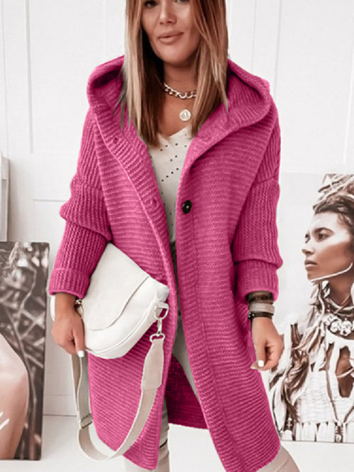 Cardigan tendance pour femme avec capuche et manches longues - la longueur parfaite