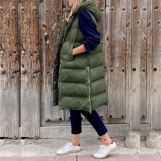 Veste longue à capuche tendance