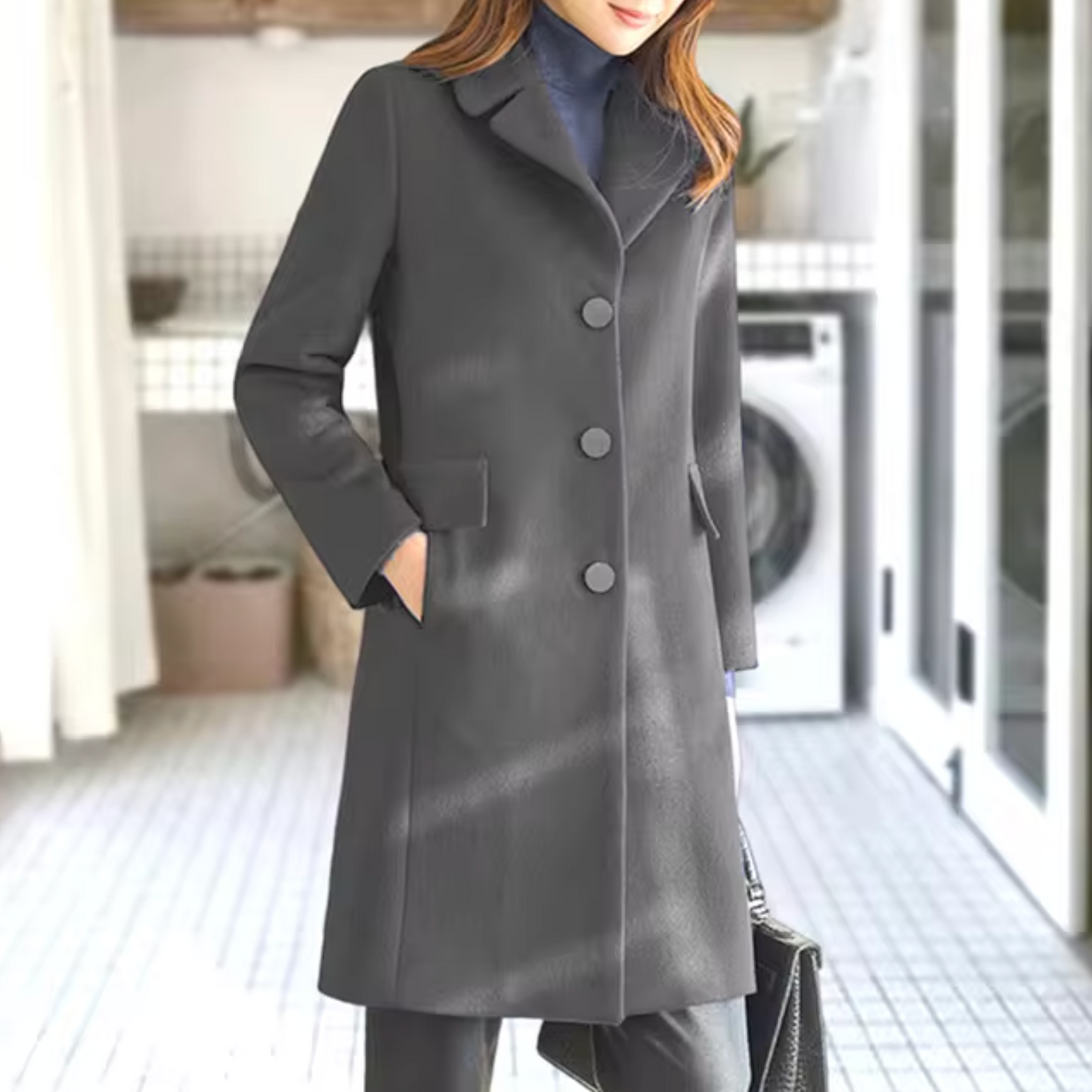 Manteau en laine avec poche avant