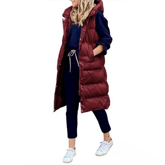 Brandy - Manteau d'hiver long et sans manches pour femmes