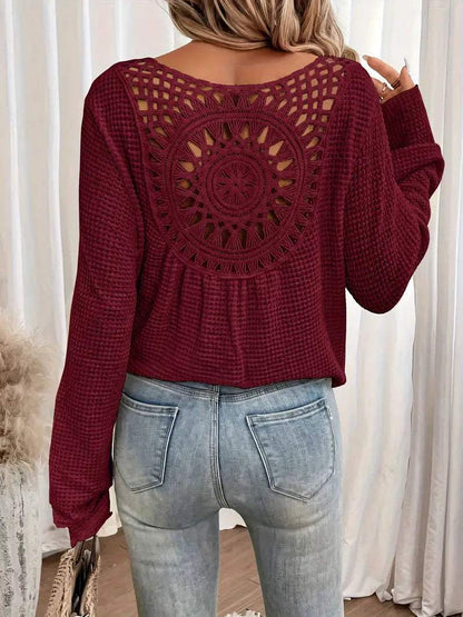 Pull en tricot à col en V pour femmes