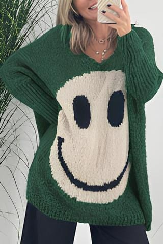 Pull smiley pour femme