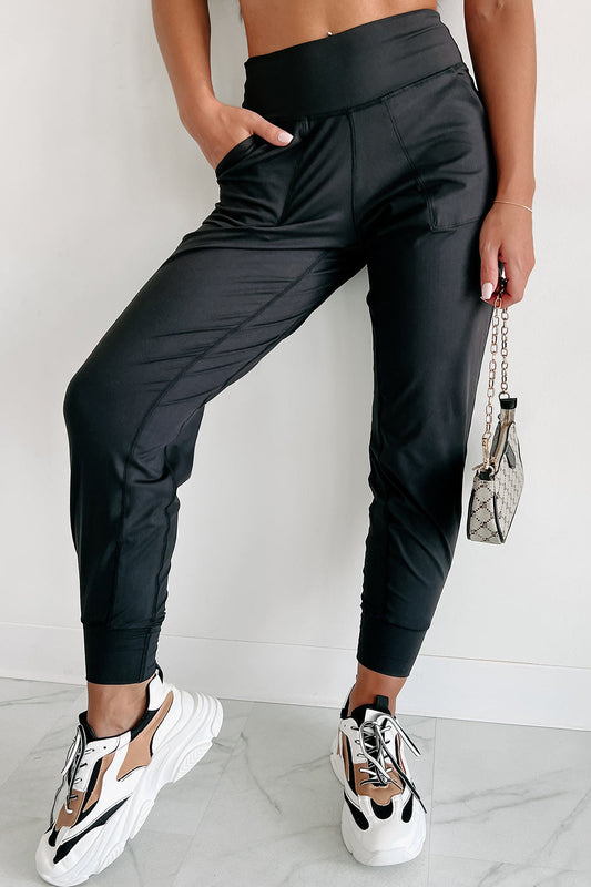 Pantalon de jogging taille haute avec coutures ouvertes