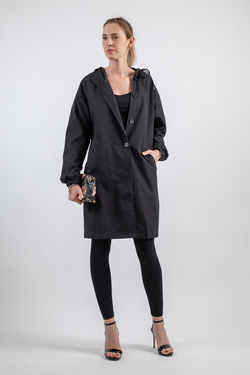 Veste de pluie oversized imperméable et décontractée avec capuche et coupe-vent pour femmes | Parfait pour l'automne/hiver