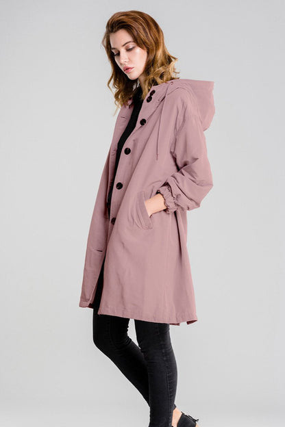 Veste de pluie oversized imperméable et décontractée avec capuche et coupe-vent pour femmes | Parfait pour l'automne/hiver