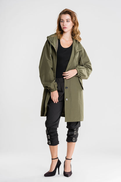 Veste de pluie oversized imperméable et décontractée avec capuche et coupe-vent pour femmes | Parfait pour l'automne/hiver