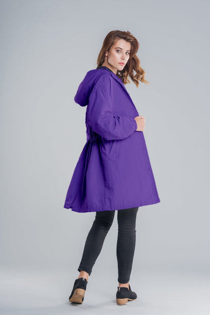 Veste de pluie oversized imperméable et décontractée avec capuche et coupe-vent pour femmes | Parfait pour l'automne/hiver