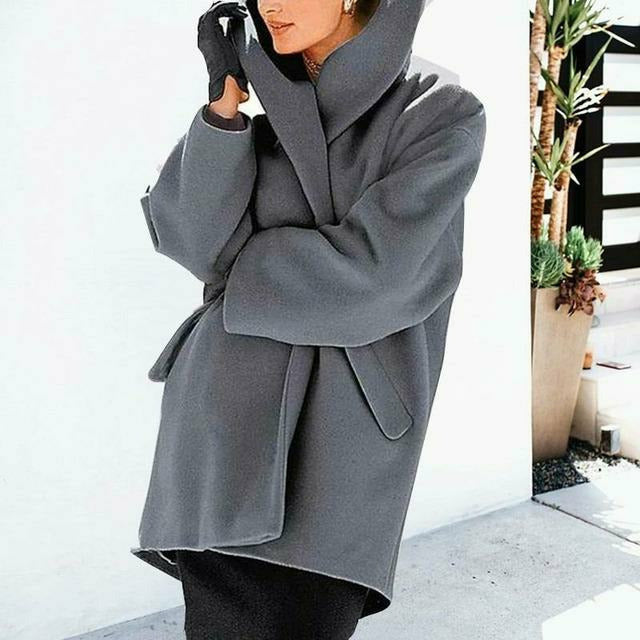 Yzra Coat | Manteau ample de couleur unie